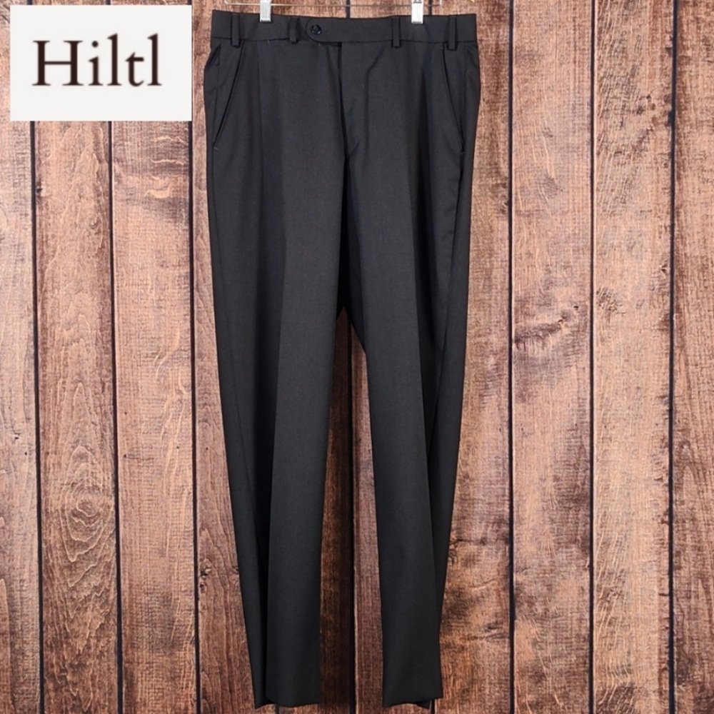 34x32 Hiltl Gray Italian Wool Mens Dress Pants Like New
